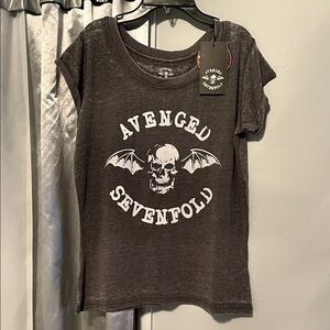 Avenged Sevenfold Unisex Skull Tee - Dark Gray